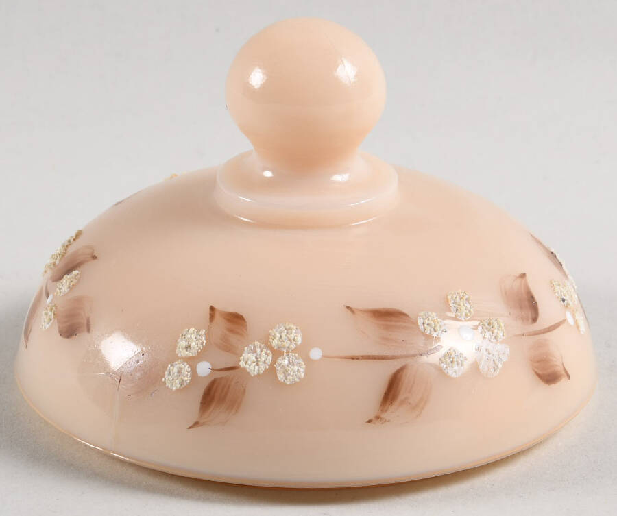 Beaded Bouquet on Almond Lid for Round Puff Box by Westmoreland-1