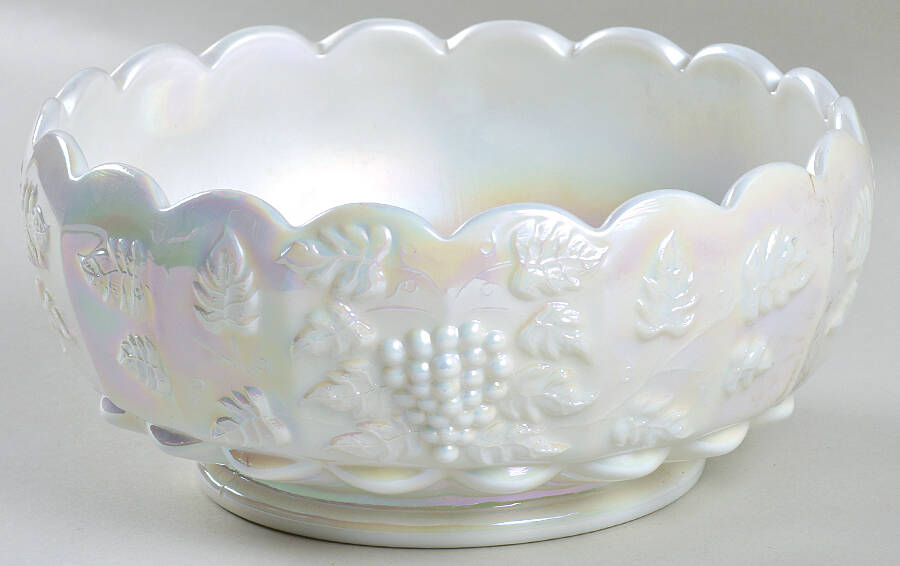 Paneled Grape Milk Glass (Mother of Pearl) 8" Cupped Bowl by Westmoreland-1