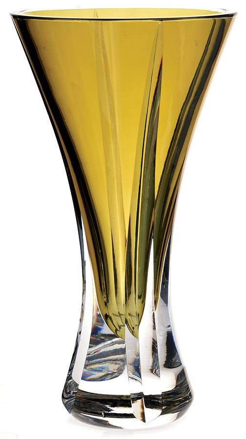 Olive Green 9" Flower Vase by Waterford Crystal-1