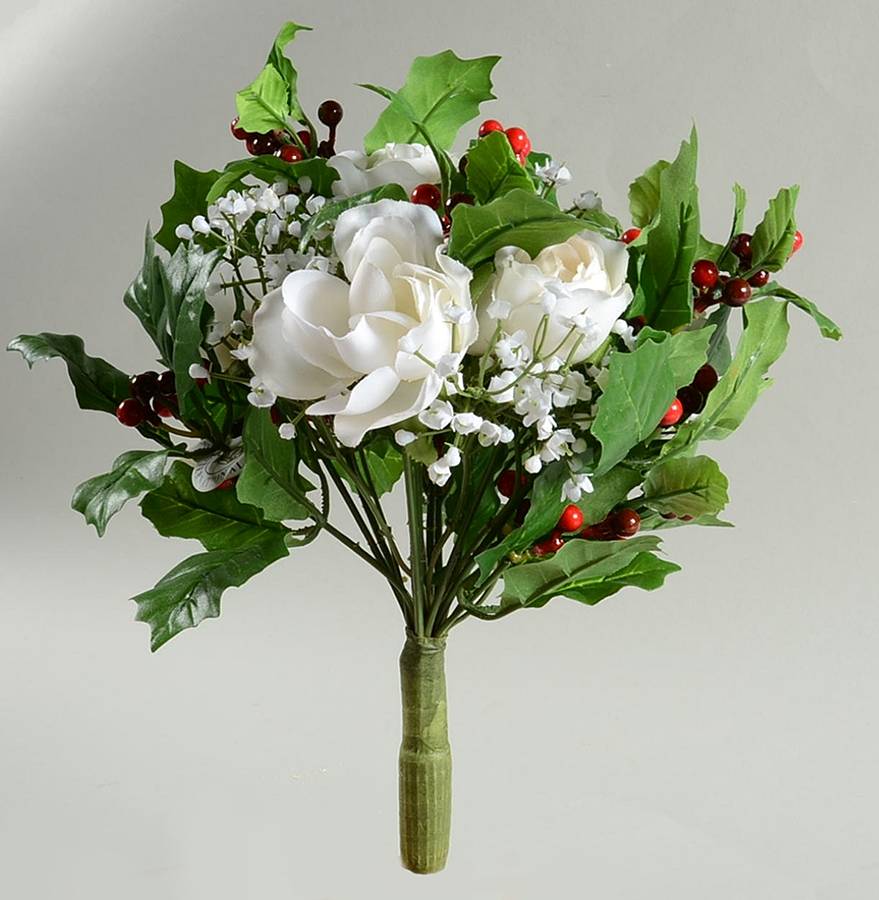 Christmas Silk Flower Bouquet by Waterford Crystal-1