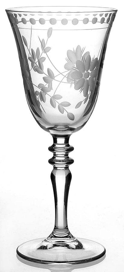 Vintage Etched Wine Glass by Williams-Sonoma-1