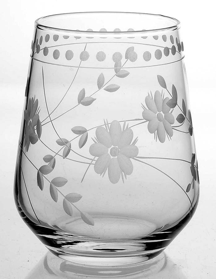 Vintage Etched Stemless Wine by Williams-Sonoma-1