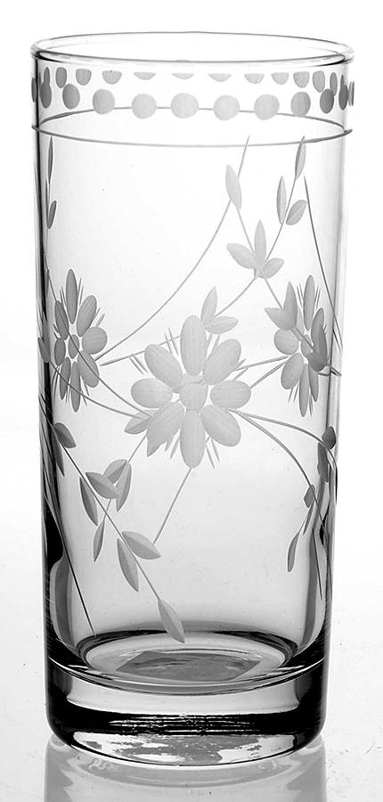Vintage Etched Highball Glass by Williams-Sonoma-1