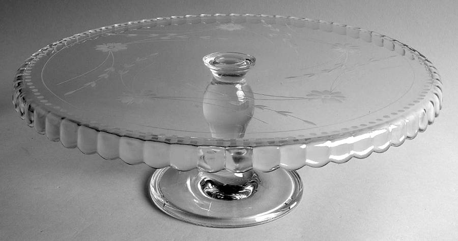 Vintage Etched Footed Cake Plate by Williams-Sonoma-1