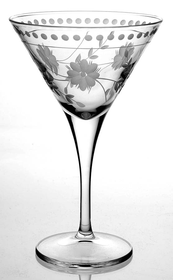 Vintage Etched Martini Glass by Williams-Sonoma-1