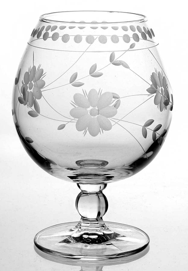 Vintage Etched Brandy Glass by Williams-Sonoma-1