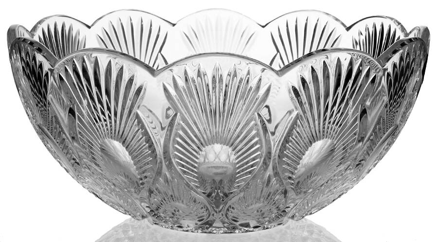 Peacock 11" Round Bowl by Waterford Crystal-1