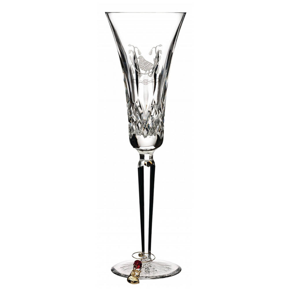 Lismore Twelve Days of Christmas (Boxed) Fluted Champagne & Charm by Waterford Crystal-1