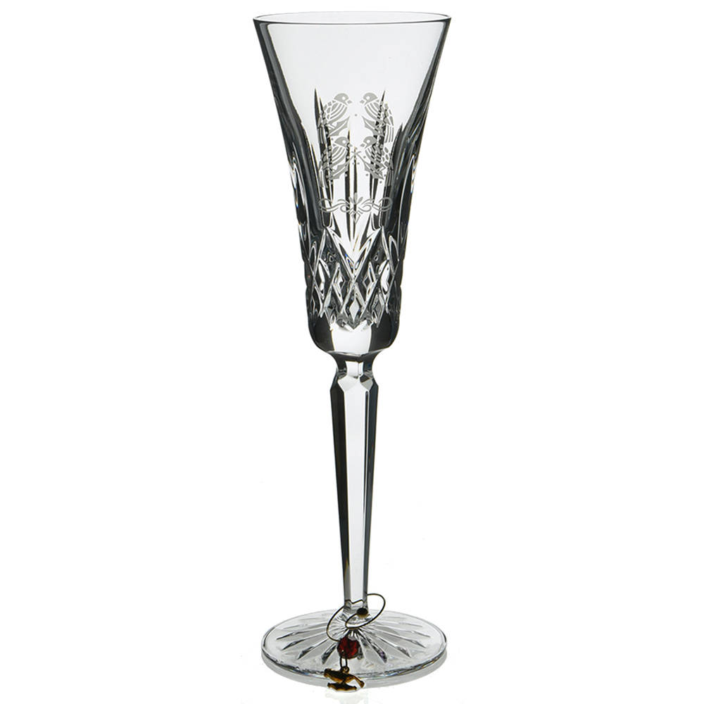 Lismore Twelve Days of Christmas (Boxed) Fluted Champagne & Charm by Waterford Crystal-1