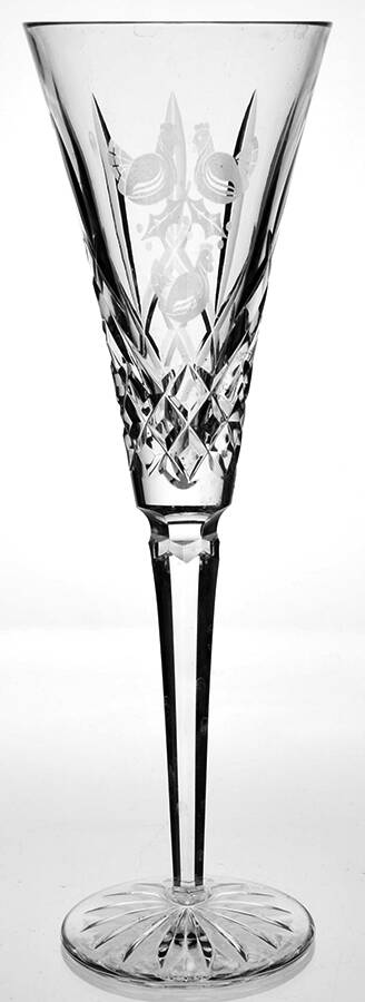 Lismore Twelve Days of Christmas Fluted Champagne No Charm by Waterford Crystal-1