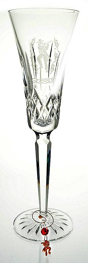 Lismore Twelve Days of Christmas (Boxed) Fluted Champagne & Charm by Waterford Crystal-1