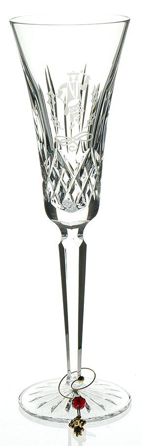Lismore Twelve Days of Christmas (Boxed) Fluted Champagne & Charm by Waterford Crystal-1