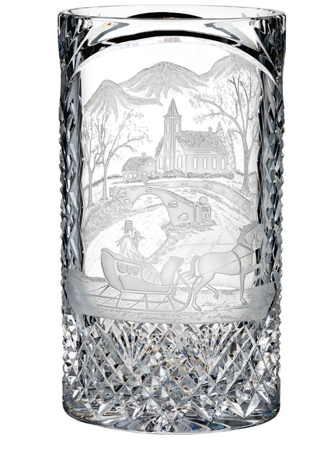House of Waterford Christmas Decor 12" Oval Vase by Waterford Crystal-1