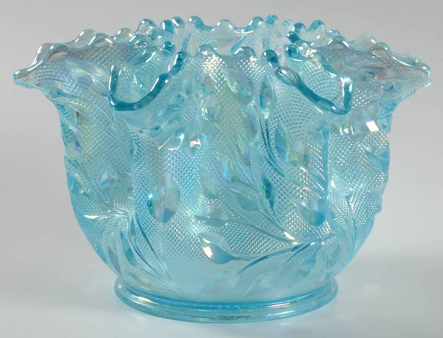 Roselin Blue Iridescent 8" Round Crimped Bowl by Westmoreland-1