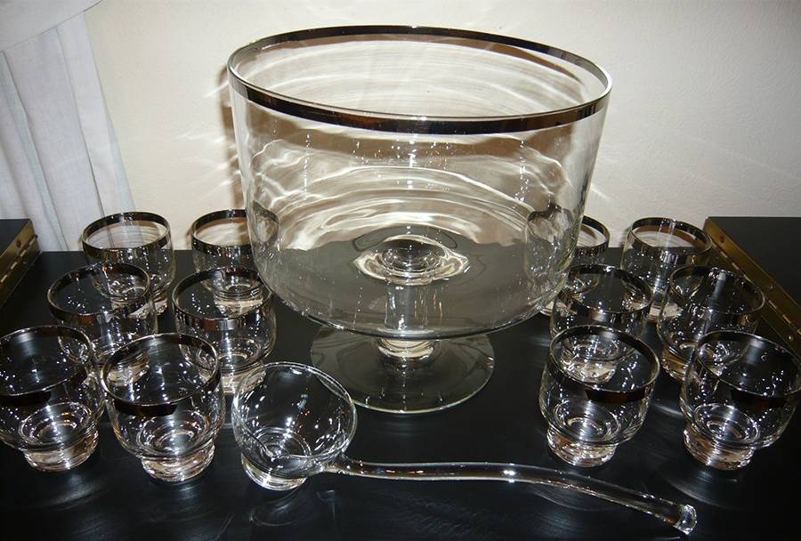 205-Platinum Band Punch Bowl by West Virginia Glass Specialty-1