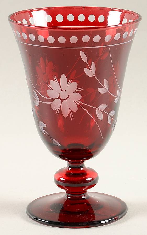 Garnet Vintage Etched Water Goblet by Williams-Sonoma-1