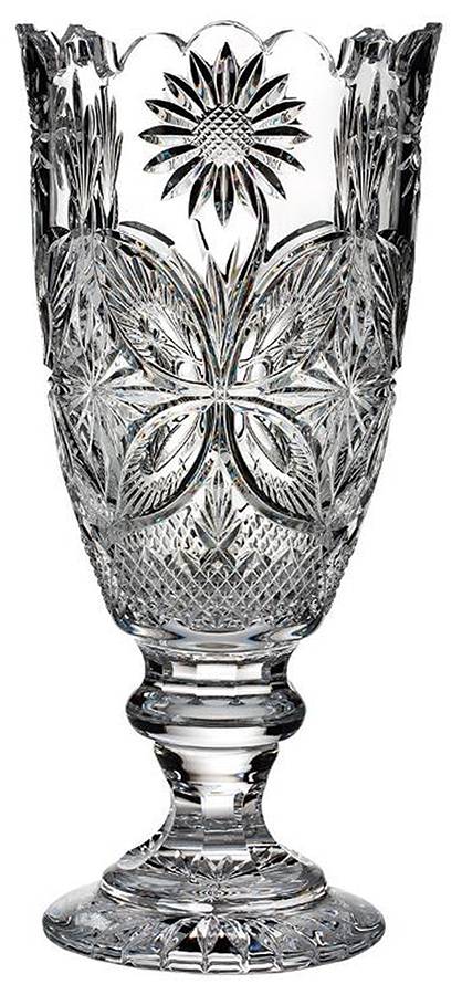 Flora & Fauna 18" Footed Vase by Waterford Crystal-1