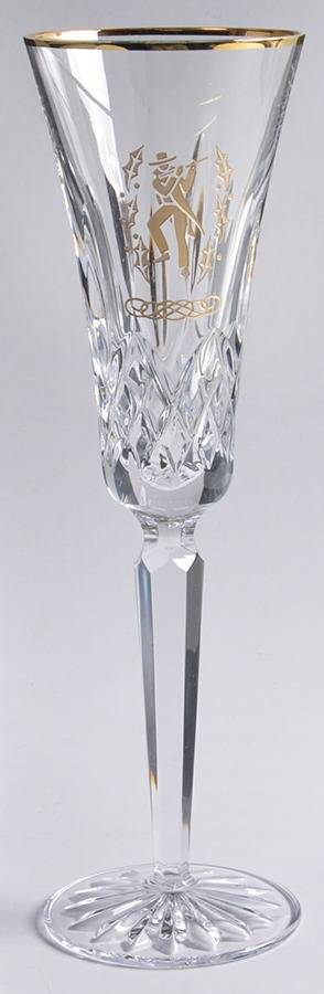 Lismore Twelve Days of Christmas Gold Fluted Champagne No Charm by Waterford Crystal-1