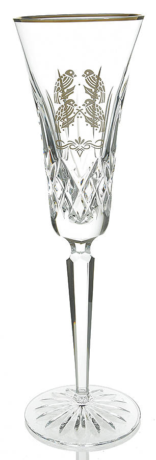 Lismore Twelve Days of Christmas Gold Fluted Champagne No Charm by Waterford Crystal-1