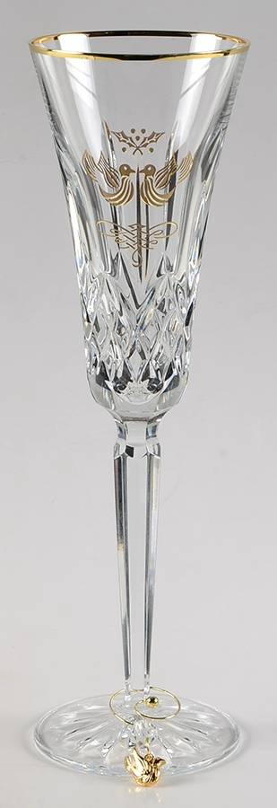 Lismore Twelve Days of Christmas Gold (Boxed) Fluted Champagne & Charm by Waterford Crystal-1