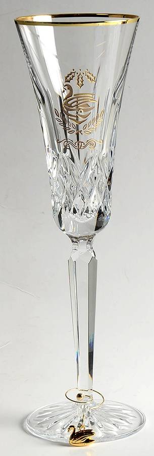 Lismore Twelve Days of Christmas Gold (Boxed) Fluted Champagne & Charm by Waterford Crystal-1