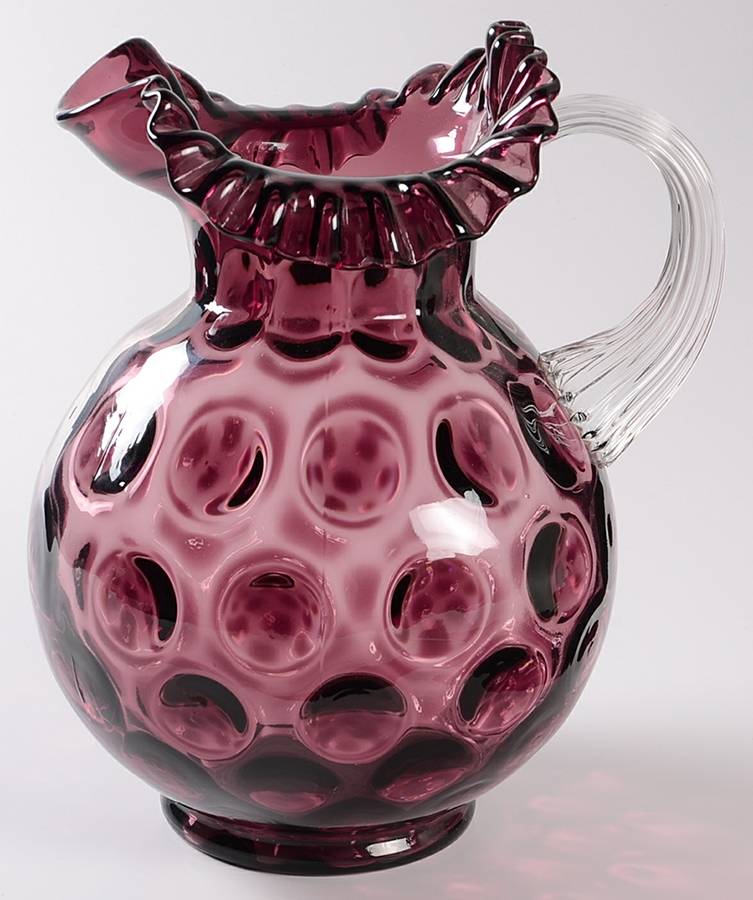 Thumbprint Amethyst 80 Oz Pitcher by L G Wright Glass-1