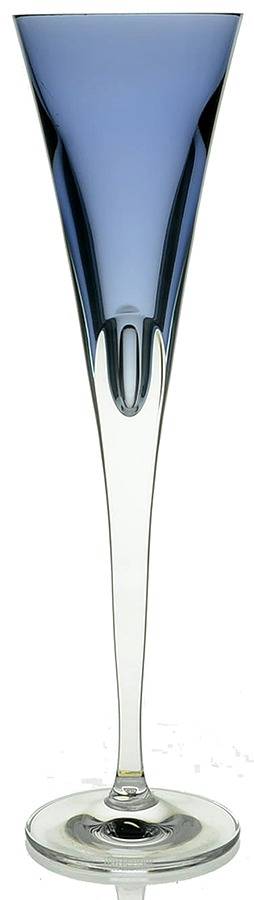 W Collection (Color) Blue Fluted Champagne by Waterford Crystal-1