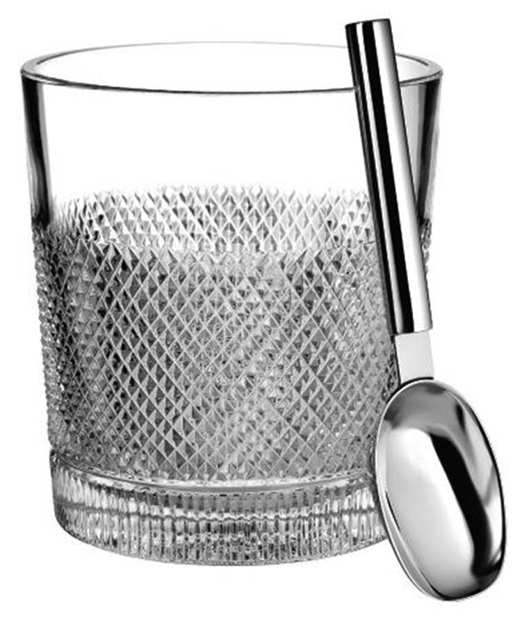Diamond Line Ice Bucket & Metal Scoop by Waterford Crystal-1