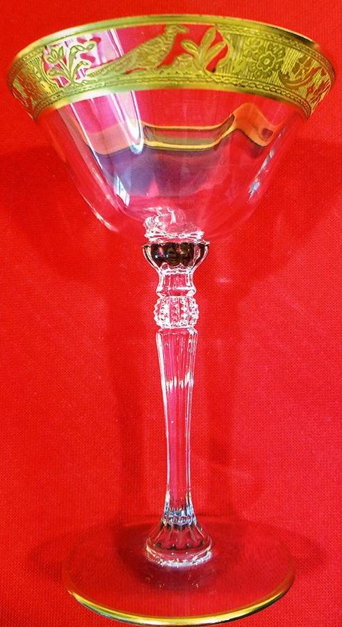 Pheasant and Stump (Stem #1470) Champagne/Tall Sherbet by Wheeling Decorating-1
