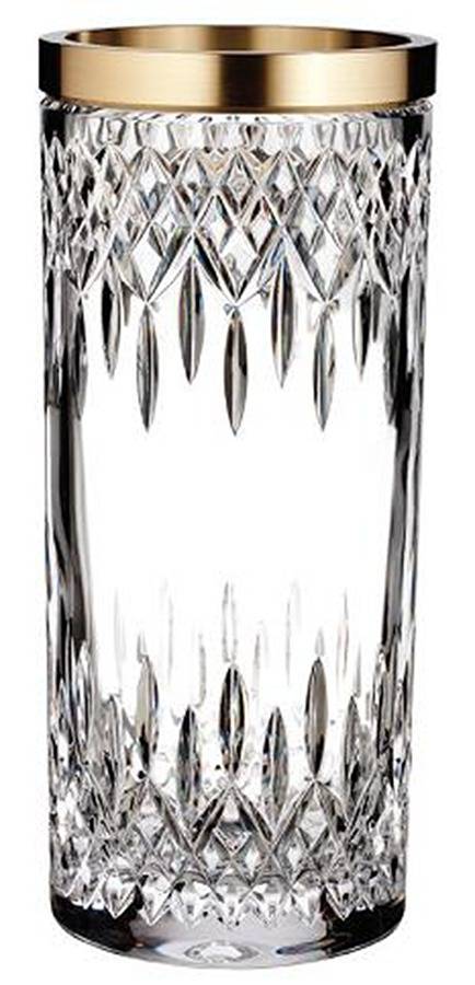Lismore Reflection with Gold Band 12" Flower Vase by Waterford Crystal-1