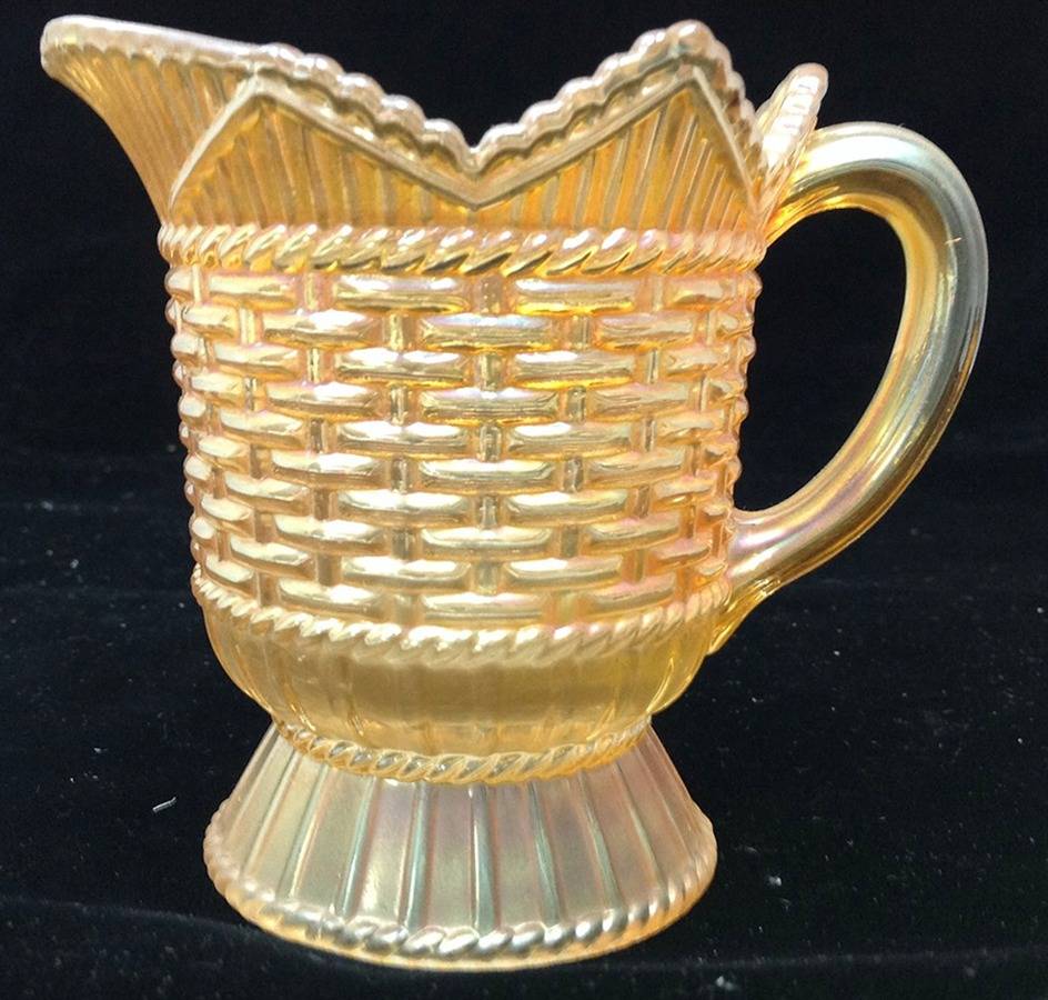 Basketweave and Cable Marigold Creamer by Westmoreland-1