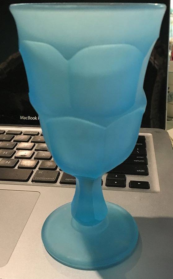 Ashburton Blue Mist (Frosted) Water Goblet by Westmoreland-1