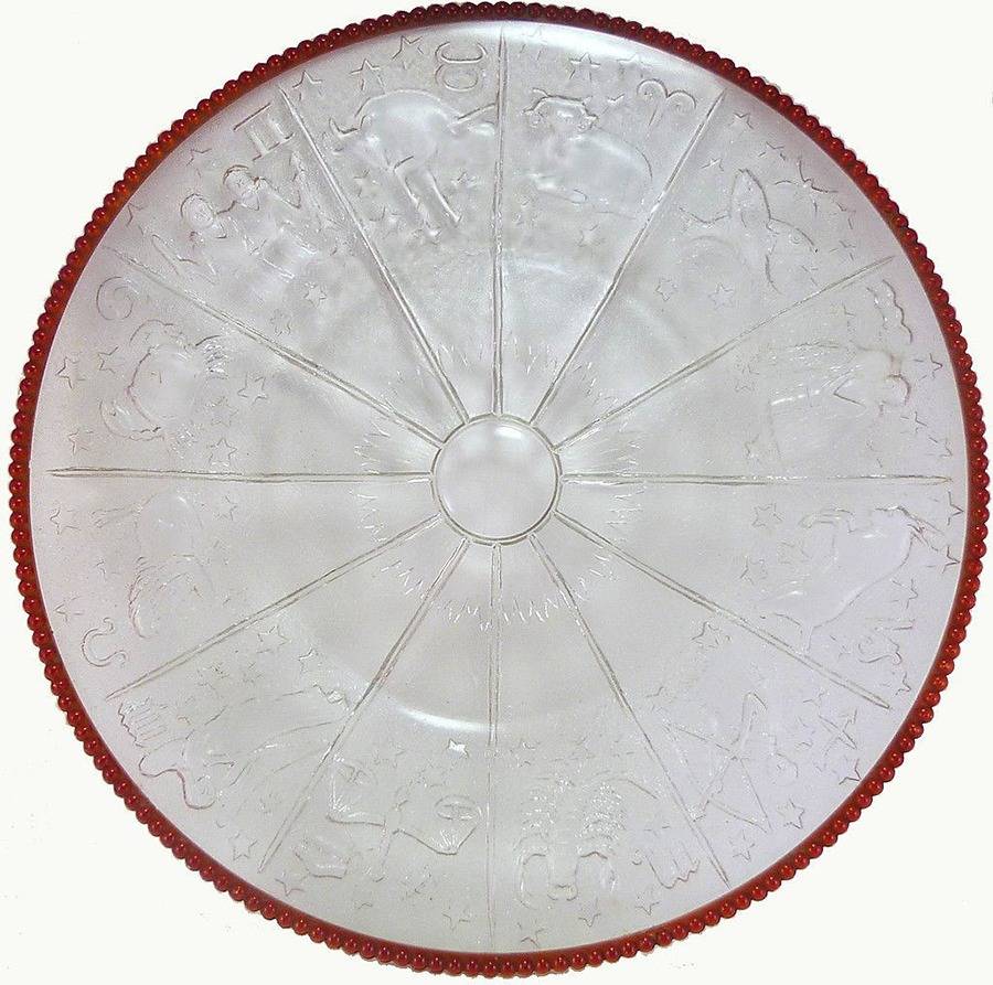 Beaded Edge Clear Red 14" Torte Plate by Westmoreland-1