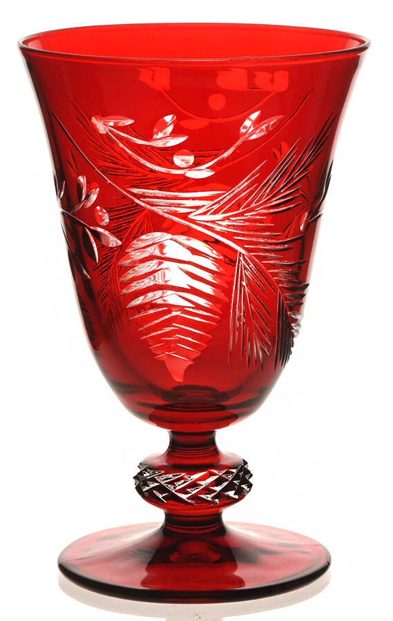 Pinecone Red Water Goblet by Williams-Sonoma-1