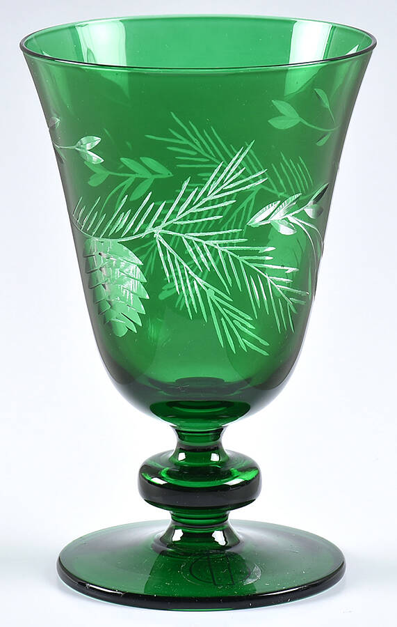Pinecone Green Water Goblet by Williams-Sonoma-1
