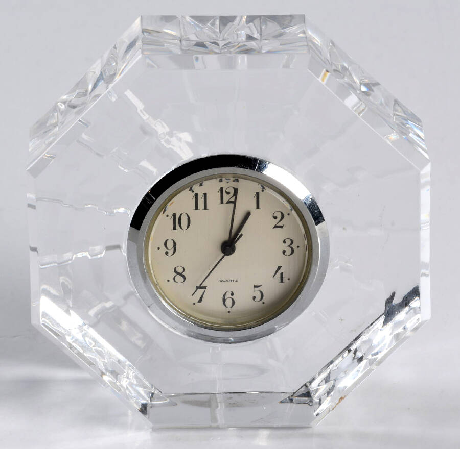 Clocks Octagonal Clock by Waterford Crystal-1