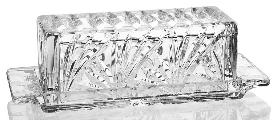 Butter Dishes Covered 1/4 Pound Butter by Waterford Crystal-1
