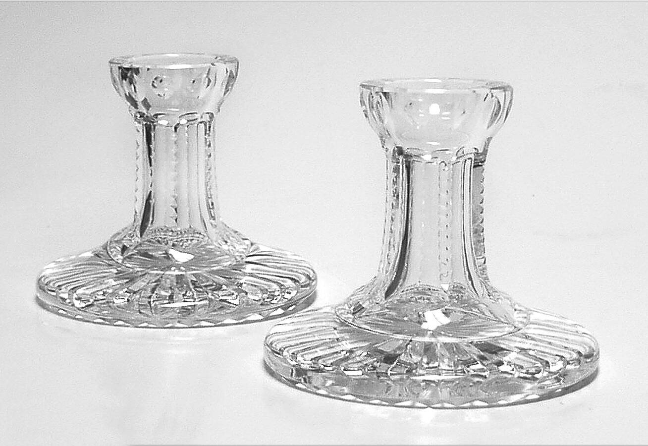 Candlesticks (Set of 2) 4" Single Light Candlesticks by Waterford Crystal-1