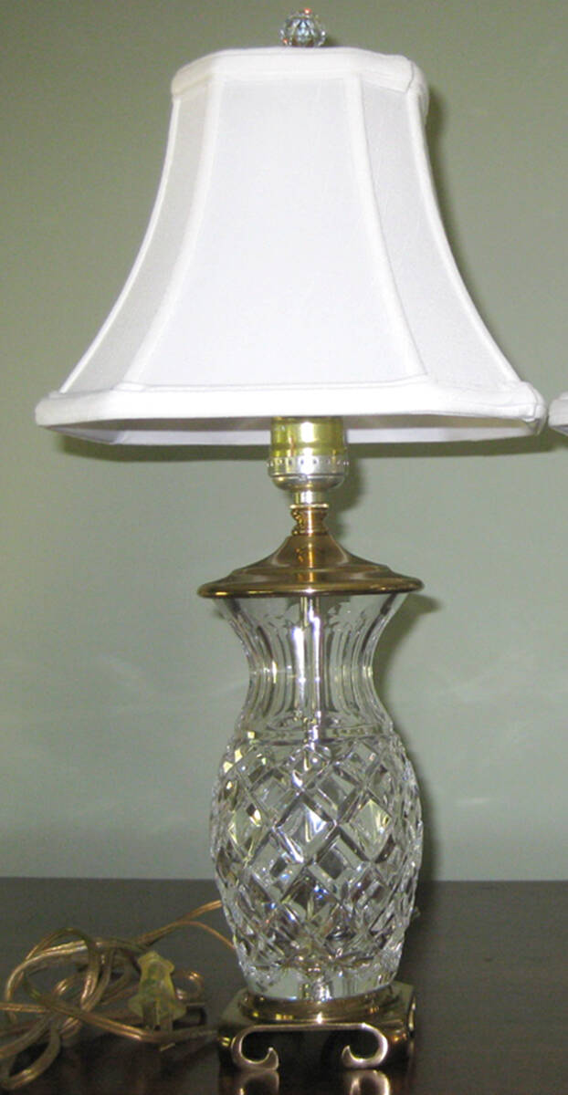 Lamps 11" Electric Lamp & Shade by Waterford Crystal-1