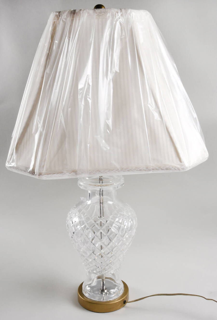 Lamps 28" Electric Lamp & Ivory Shade by Waterford Crystal-1