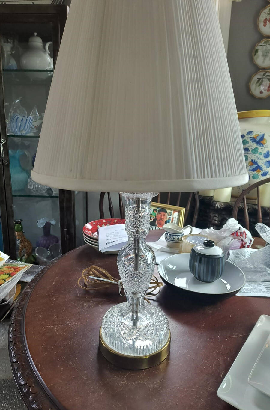 Lamps 22" Electric Lamp & Shade by Waterford Crystal-1