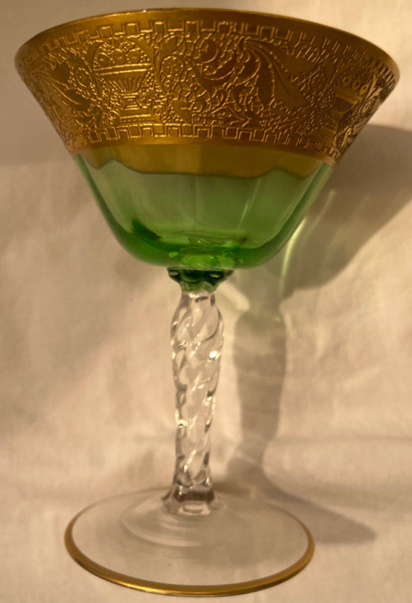 Fruit Urns with Squared Borders-Green Champagne/Tall Sherbet by Wheeling Decorating-1