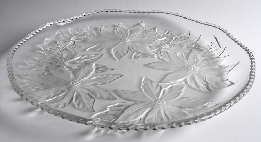 Poinsettia 14" Serving Plate by Wp&G Crystal-1
