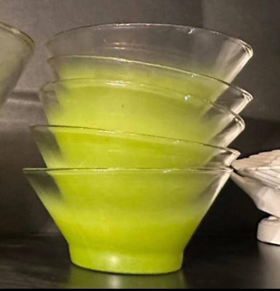 Blendo Lime Green 5" Individual Salad Bowl by West Virginia Glass Specialty-1