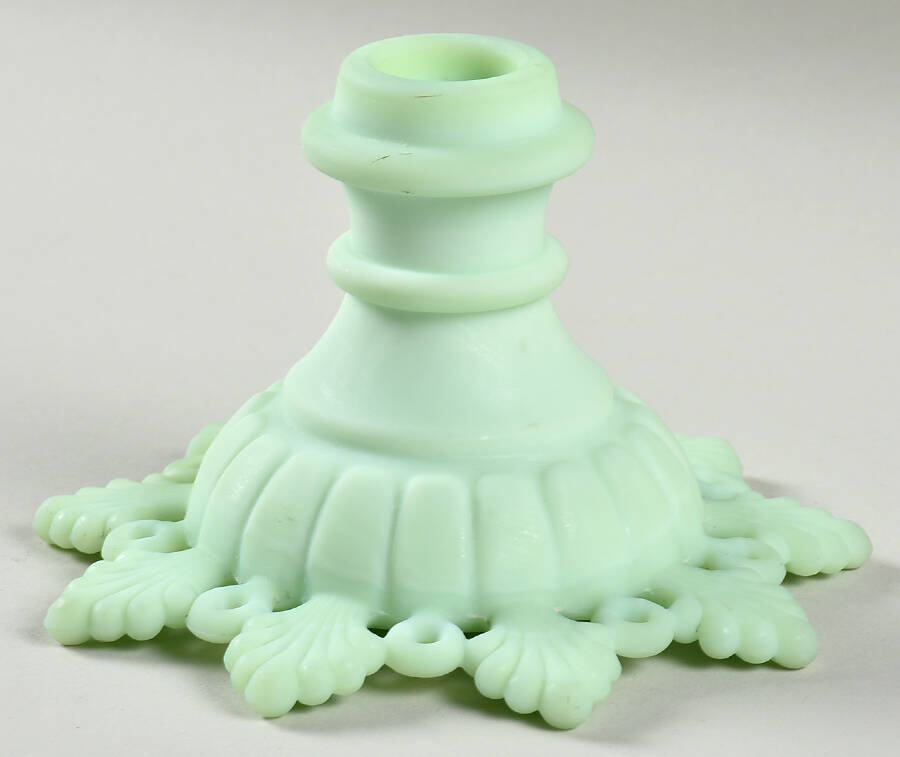 Ring and Petal-Mint Green Single Light Candlestick by Westmoreland-1