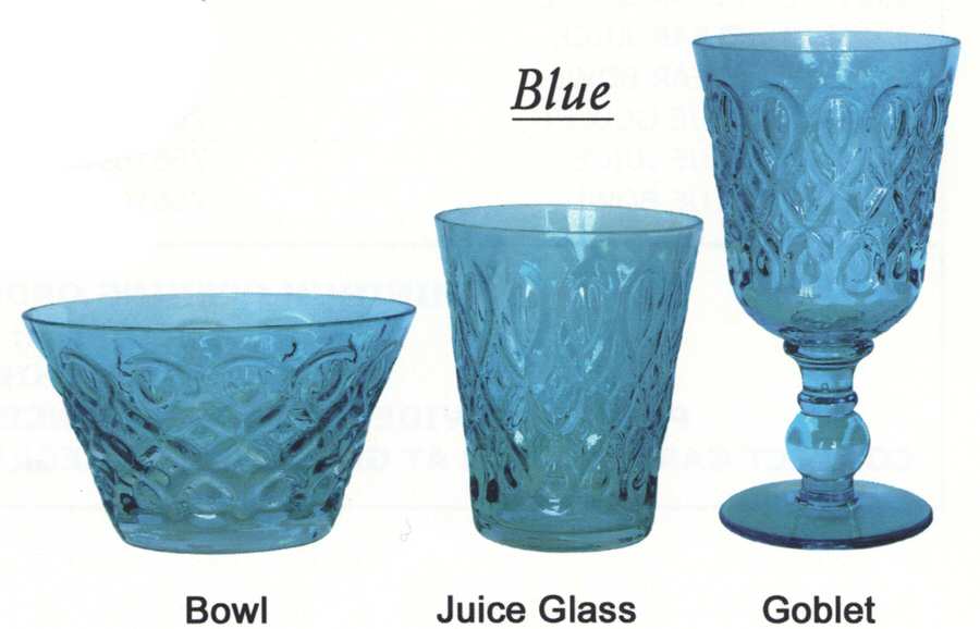 Teardrop (Pressed Glass) Blue Water Goblet by Zrike-1
