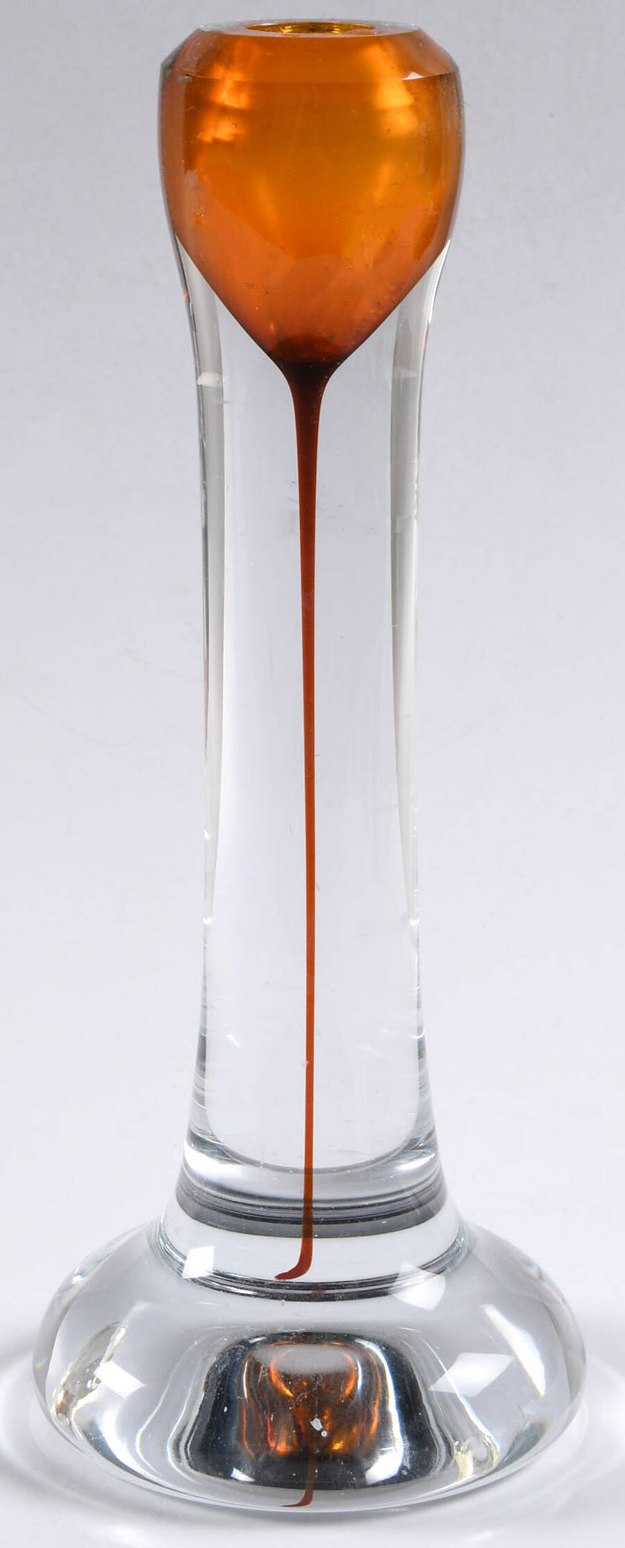 Art Glass 9" Single Light Candlestick by Steve Adams Glass Works-1