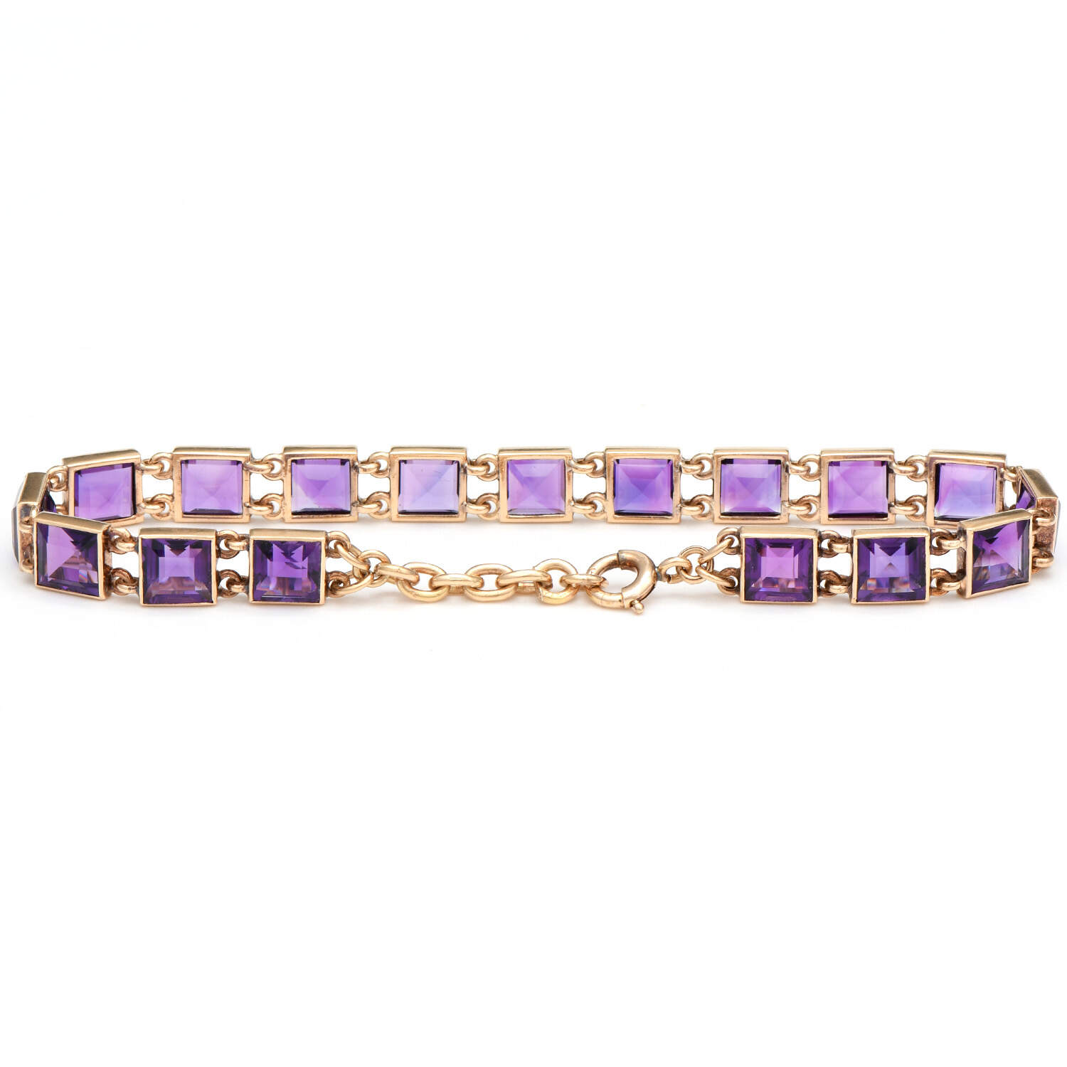 14KY Amethyst(7.0) Link Bracelet-2