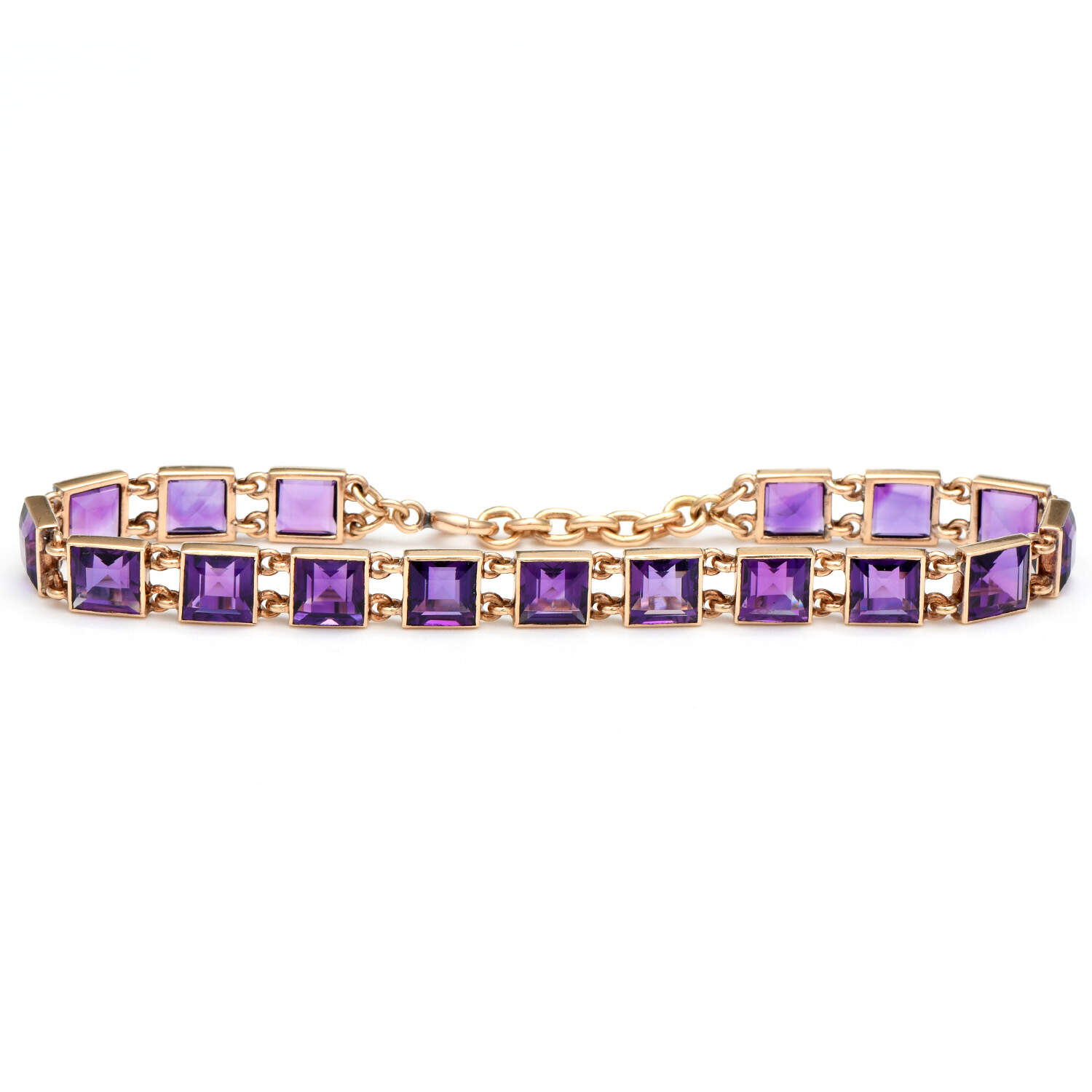 14KY Amethyst(7.0) Link Bracelet-1