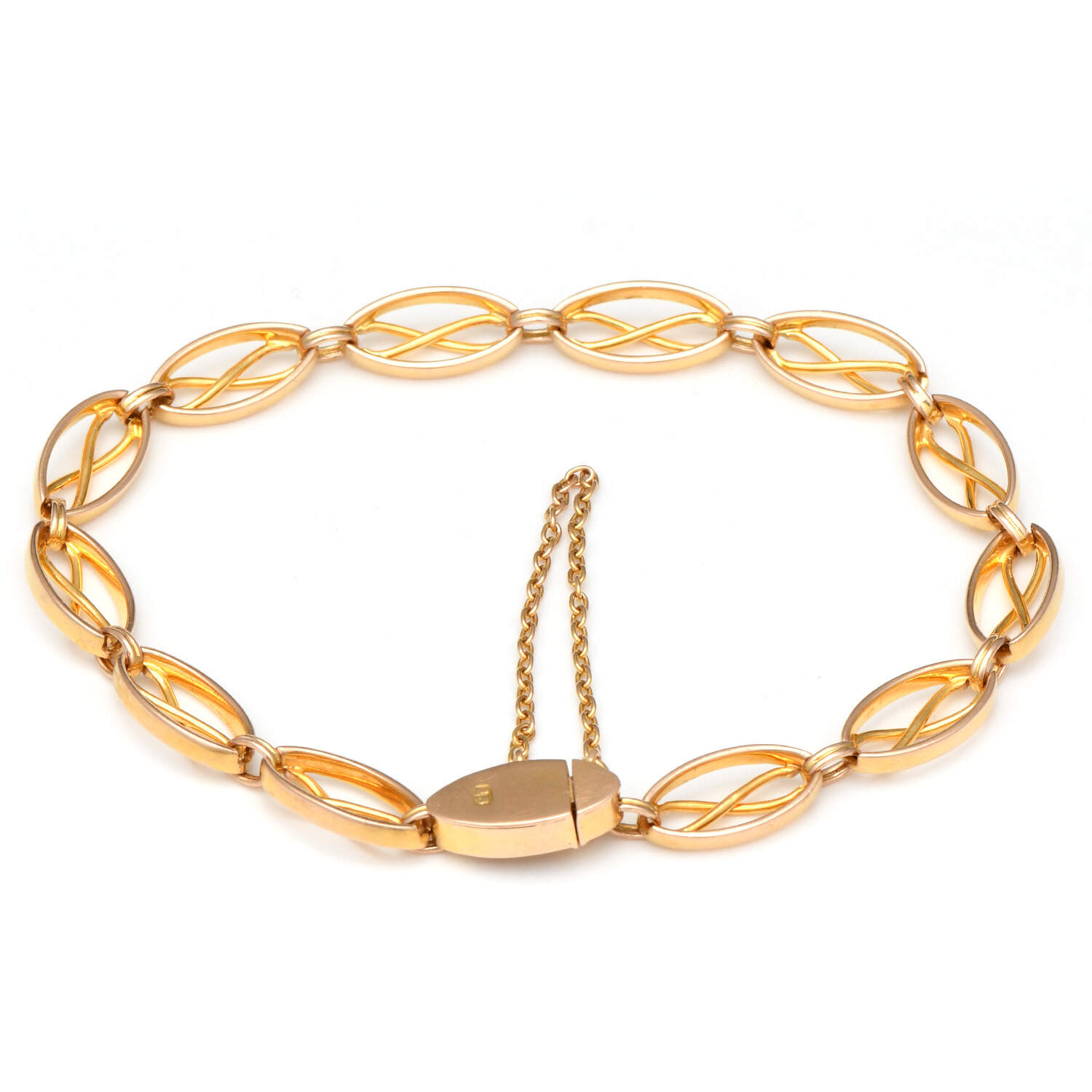 14KY Infinity Oval Link Bracelet-2